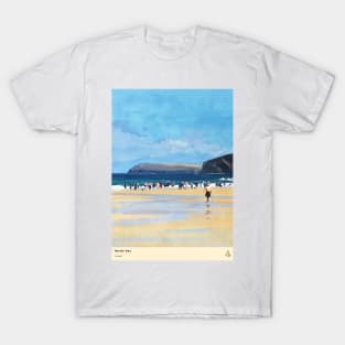 Harlyn Bay, Cornwall, Travel Poster (Portrait) T-Shirt